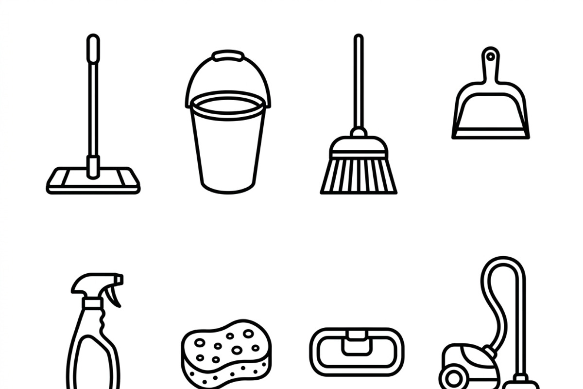 42 Minimal Household Cleaning Icons, an Outline Icon by adenpinkstore (Photo 9 of 17)