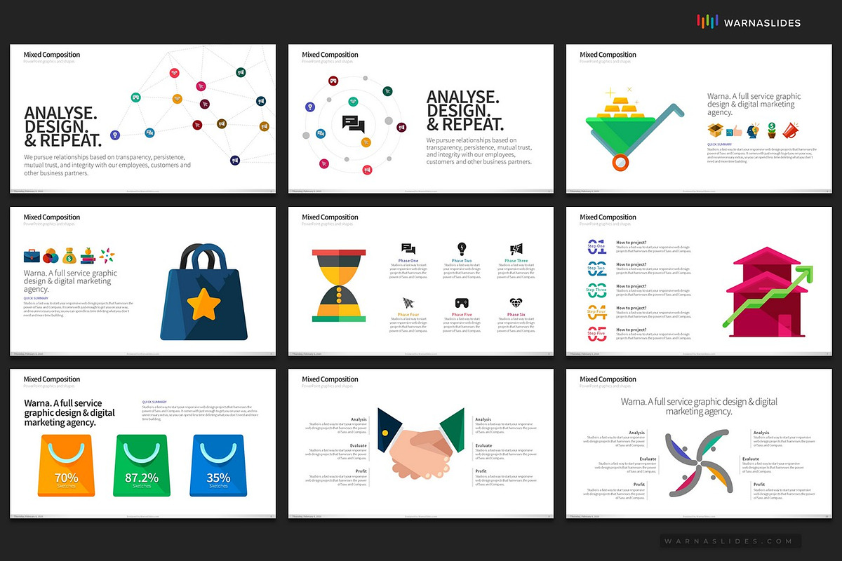 Mixed Graphics PowerPoint Templates, a Presentation Template by Warna Works (Photo 4 of 13)