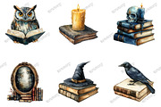 Spooky Halloween Library Clipart, an Illustration by designcity5 (Thumbnail 3 of 5)