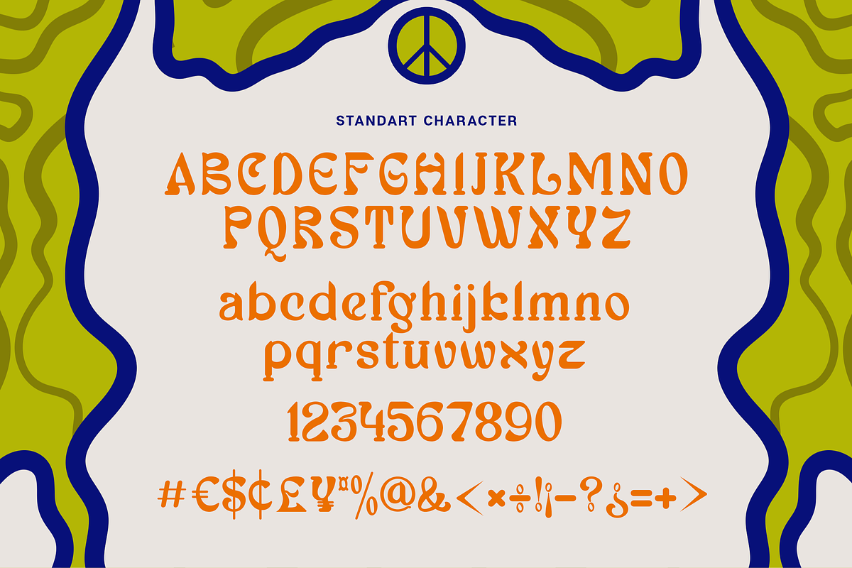 Retrostic Humming - psychedelic font, a Serif Font by Brightone