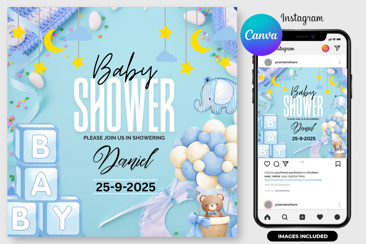 7 Baby Shower Flyer Bulndle | Canva, a Graphic by graphicforest (Photo 7 of 9)