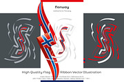 Norway flag ribbon vector, a Templates & Theme by Simbos (Thumbnail 2 of 9)