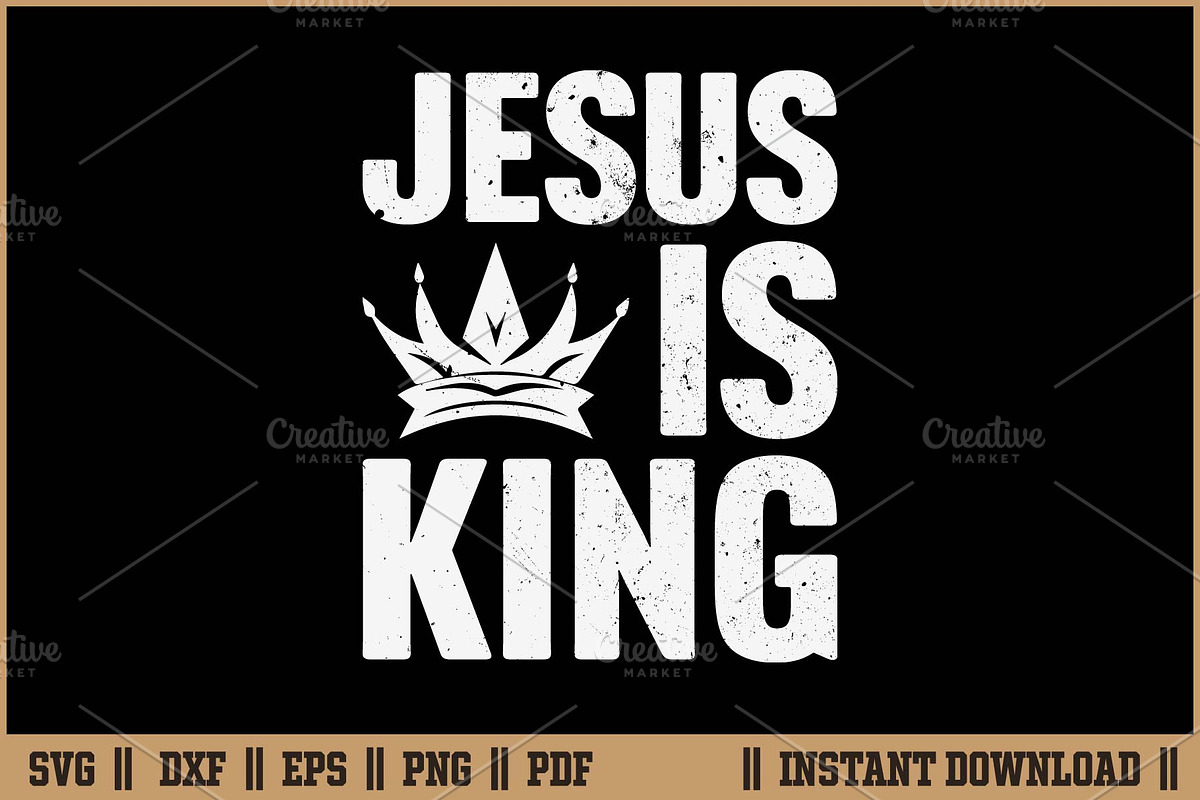 Jesus Is King Christian Faith SVG, a Seasonal Illustration by Handy Arts Studio (Photo 1 of 3)