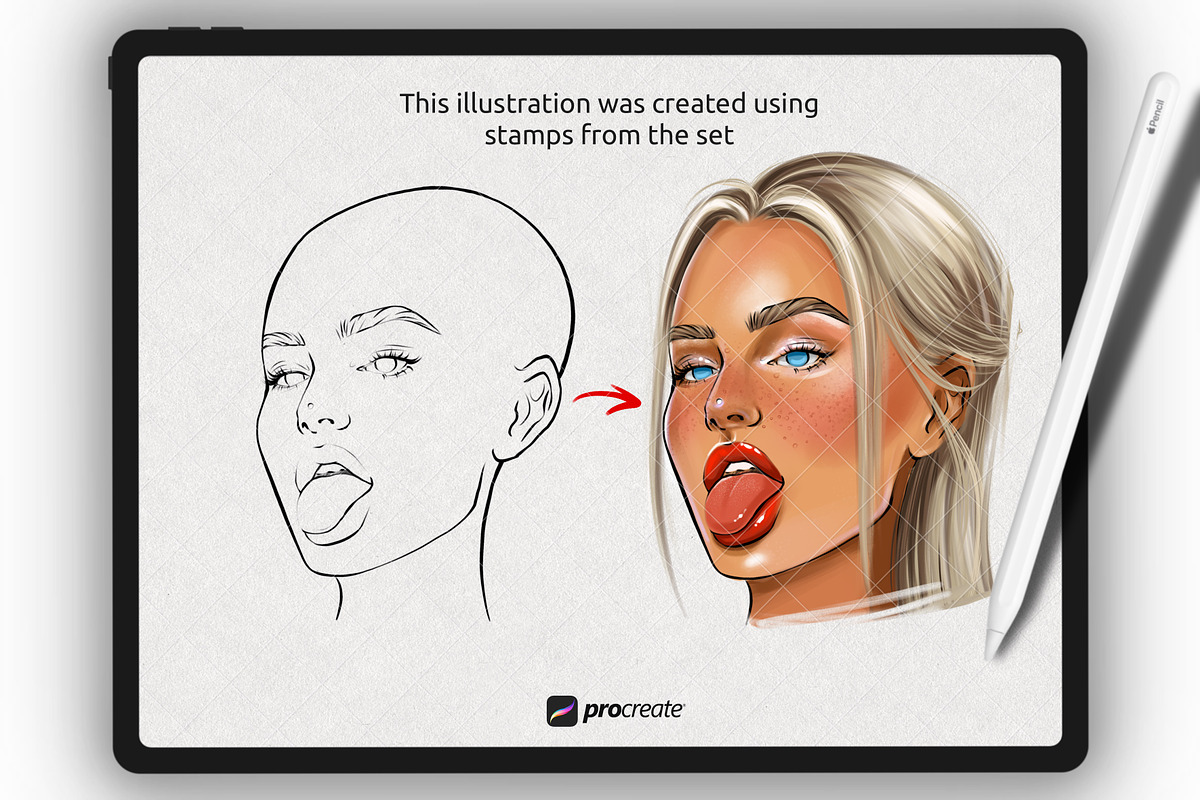 Procreate Face Portrait brushes, a Brush Add-On by Procreate Market (Photo 5 of 5)