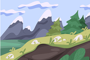 Nature background with mountain peak, an Illustration by Elegant Solution