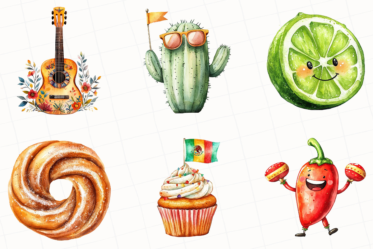 Watercolor Cinco De Mayo Clipart, an Illustration by OK Design (Photo 5 of 5)