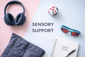 Sensory support concept with headpho, a Photo by Dvoevnore photos