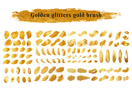 Gold glitters golden brush stroke, a Shape Add-On by Shahjahangdb1
