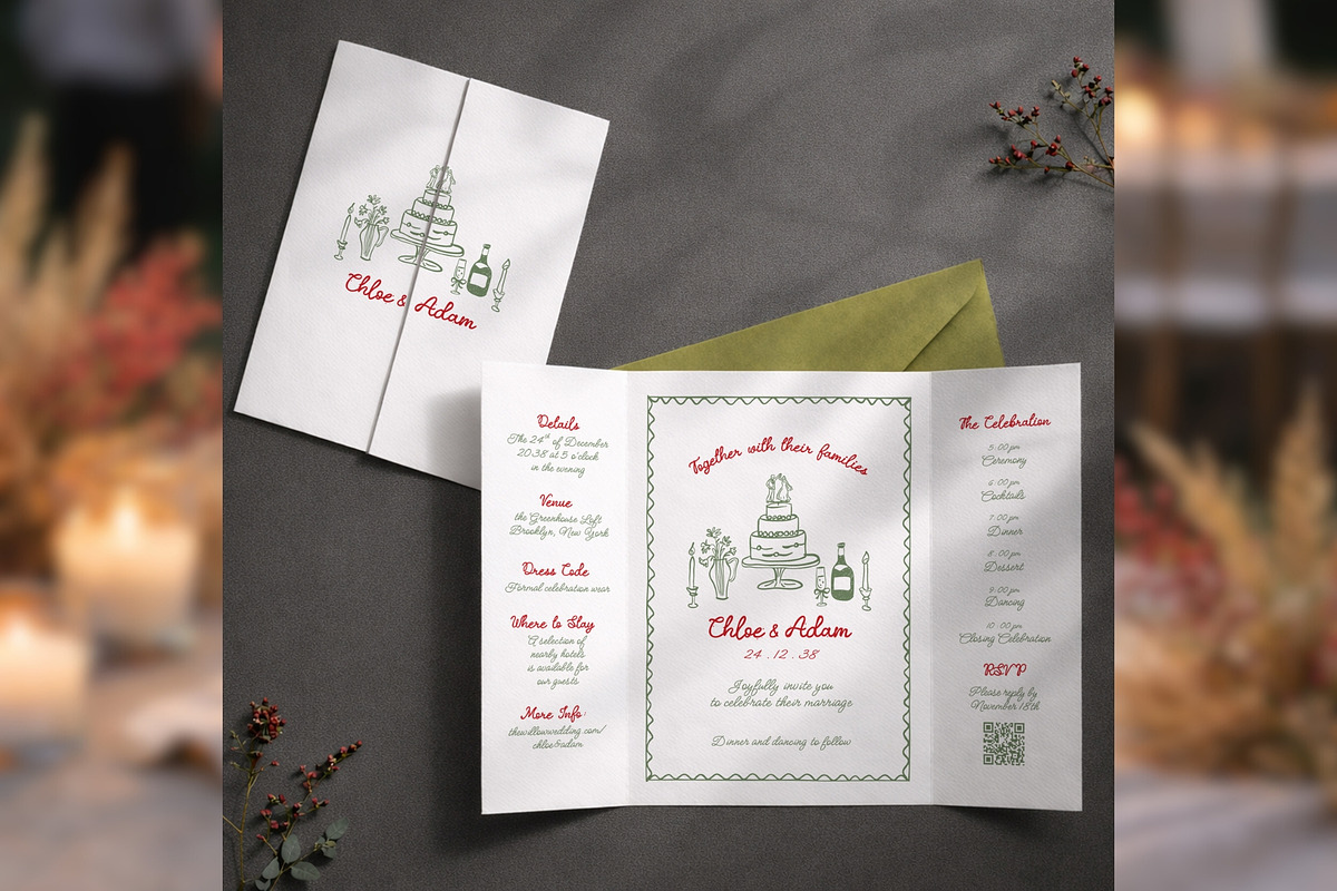 Gatefold Invitation Template bd003, an Invitation Template by TyphoonStudio (Photo 1 of 9)