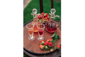 Strawberry Liqueur in Elegant Glass, a Food & Drink Photo by Jan Jack Russo Media