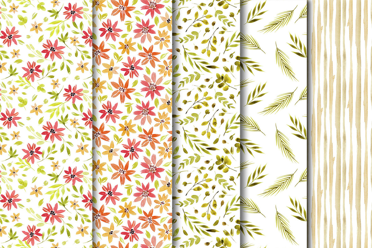 Watercolor patterns collection, a Pattern Graphic by Wild Rose (Photo 4 of 7)