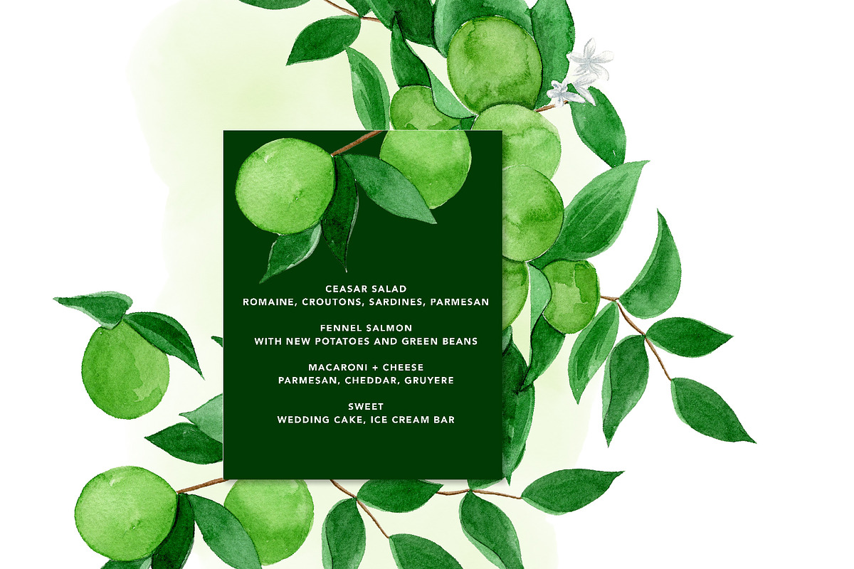 Juicy Watercolor Lime Set, an Illustration by One and Only Paper (Photo 6 of 6)
