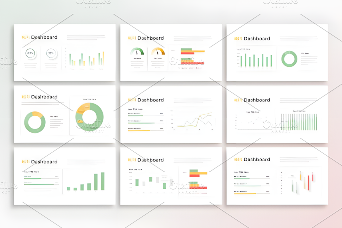 Modern Soft KPI Dashboard PowerPoint, a Presentation Template by Coco Bloom (Photo 3 of 4)