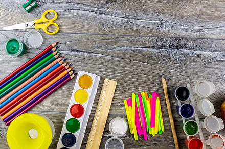 School supplies featuring school, supplies, and paint, a School & Education Photo by AlexBush