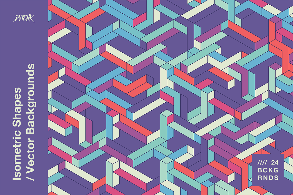 Isometric Shapes / Vector Background, a Background Graphic by dvtchk (Photo 4 of 16)