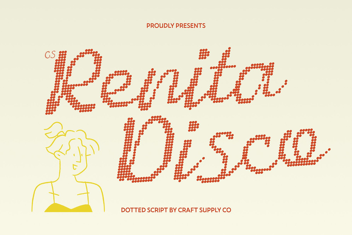 CS Renita Disco, a Script Font by Craft Supply Co. (Photo 1 of 8)