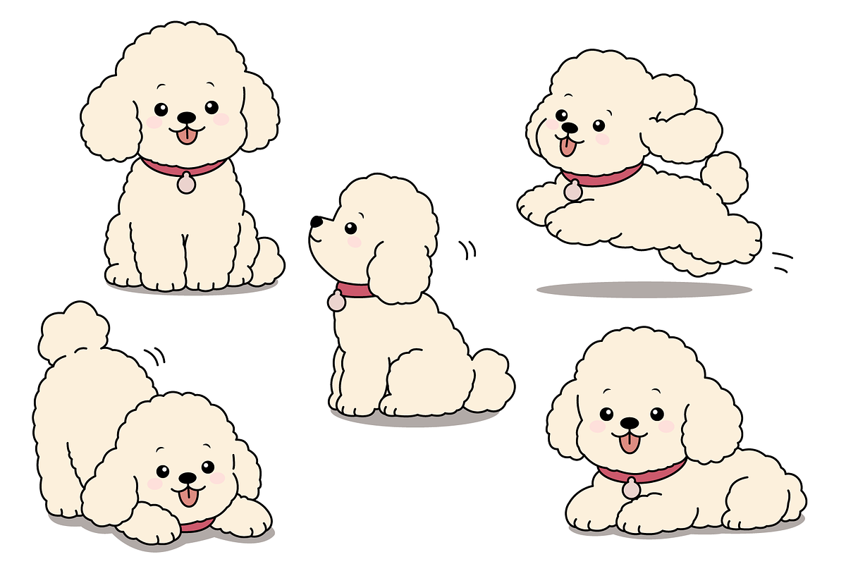Poodle Dog Character Set Collection, an Animal Illustration by Artpon Illustration (Photo 2 of 3)