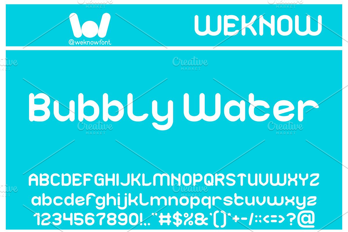Bubbly Water font, a Font by weknow (Photo 1 of 8)