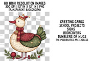 Christmas Goose Clipart, an Illustration by Craft Nest (Thumbnail 2 of 6)