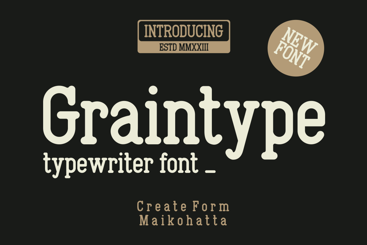 Graintype - Typewritter Font, a Handwritten Font by MaikoHatta (Photo 1 of 7)