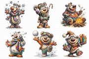 Funny Winter Bear Clipart, an Illustration by Libby Wishes (Thumbnail 5 of 7)