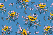 Bird and Flowers Seamless Pattern, a Pattern Graphic by AnzhelikaGerman (Thumbnail 5 of 5)
