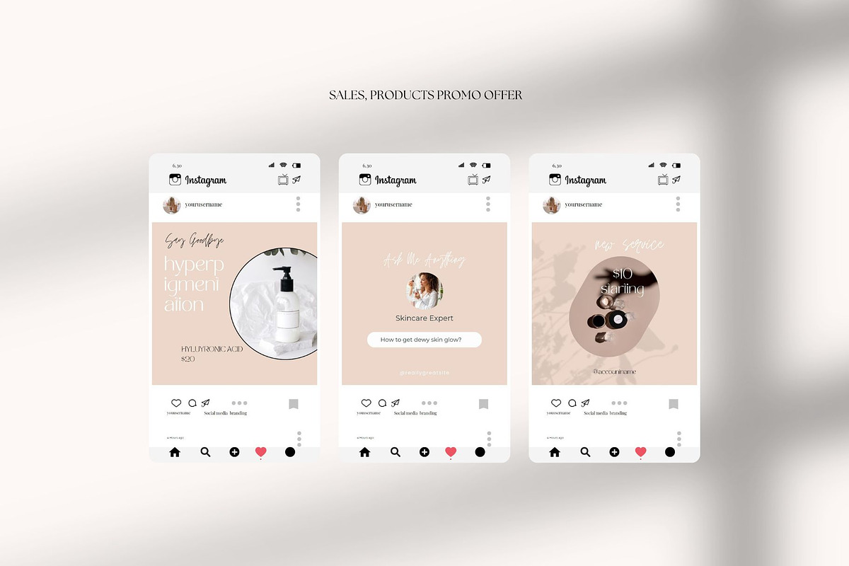 SKINCARE SOCIAL MEDIA KIT CANVA, a Social Media Template by Deepa Template Studio (Photo 5 of 6)