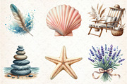 Summer Coastal Serenity Clipart, an Illustration by Libby Wishes (Thumbnail 3 of 7)