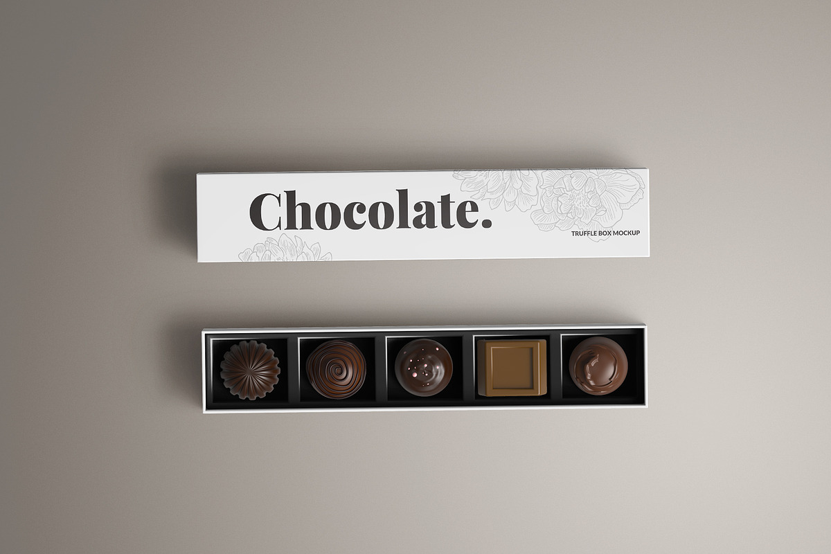 Long Rectangle Chocolate Box Mockup, a Packaging Mockup by Sheikhadesign (Photo 11 of 12)