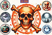 Halloween Round Stamp PNG Bundle, an Illustration by DreamCafeArt (Thumbnail 1 of 6)