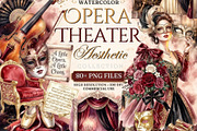 Watercolor Opera Theater Bundle, a Person Illustration by Tanya Kart (Thumbnail 1 of 13)