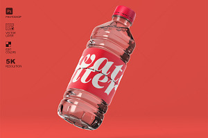 Water Plastic Bottle Mockup