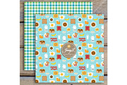 Breakfast Digital Papers & Clipart, a Pattern Graphic by JennyL Designs (Thumbnail 3 of 6)
