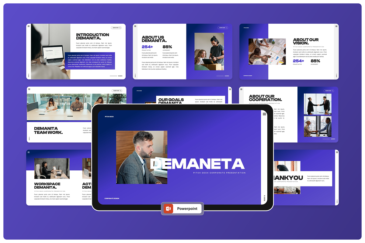 Corporate Pitch Deck Powerpoint, a Presentation Template by Annora Studio (Photo 1 of 5)