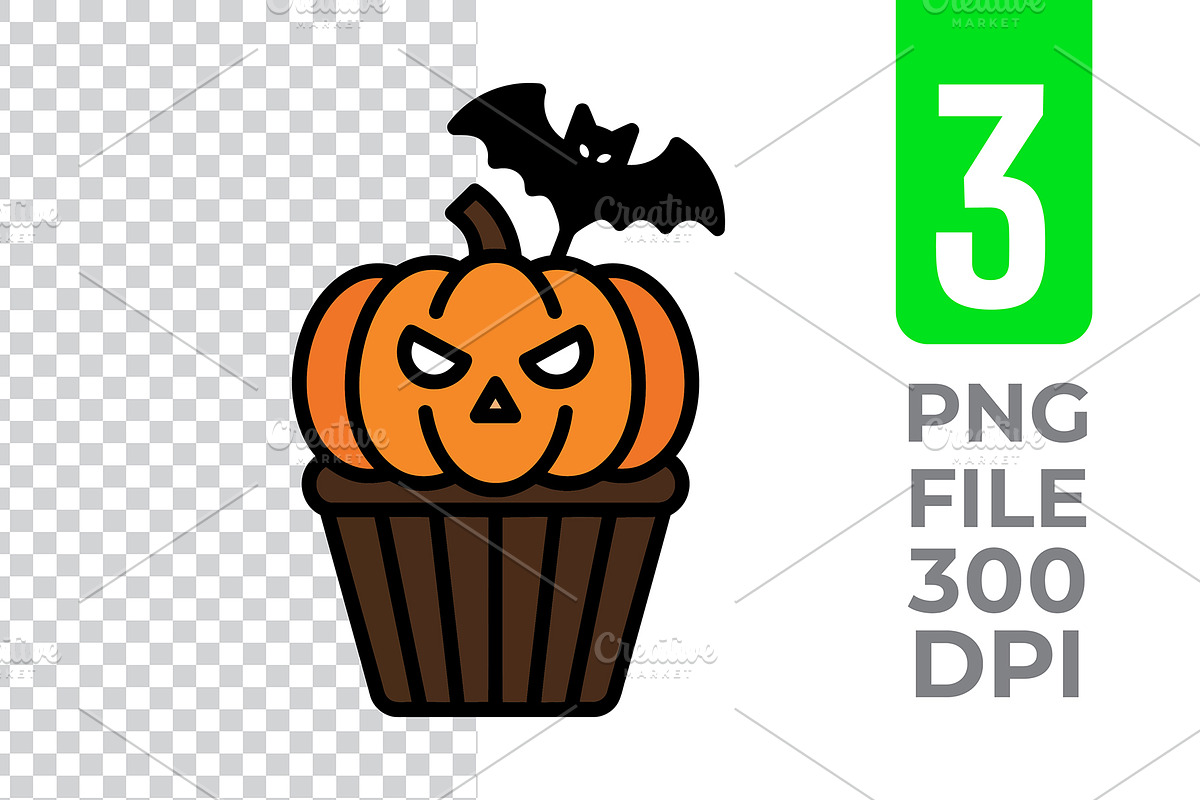 Halloween Cupcake Vector Pack, an Object Graphic by Artonix (Photo 3 of 3)