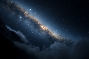 Milky Way galaxy over mountains and, a Photo by Dvoevnore photos