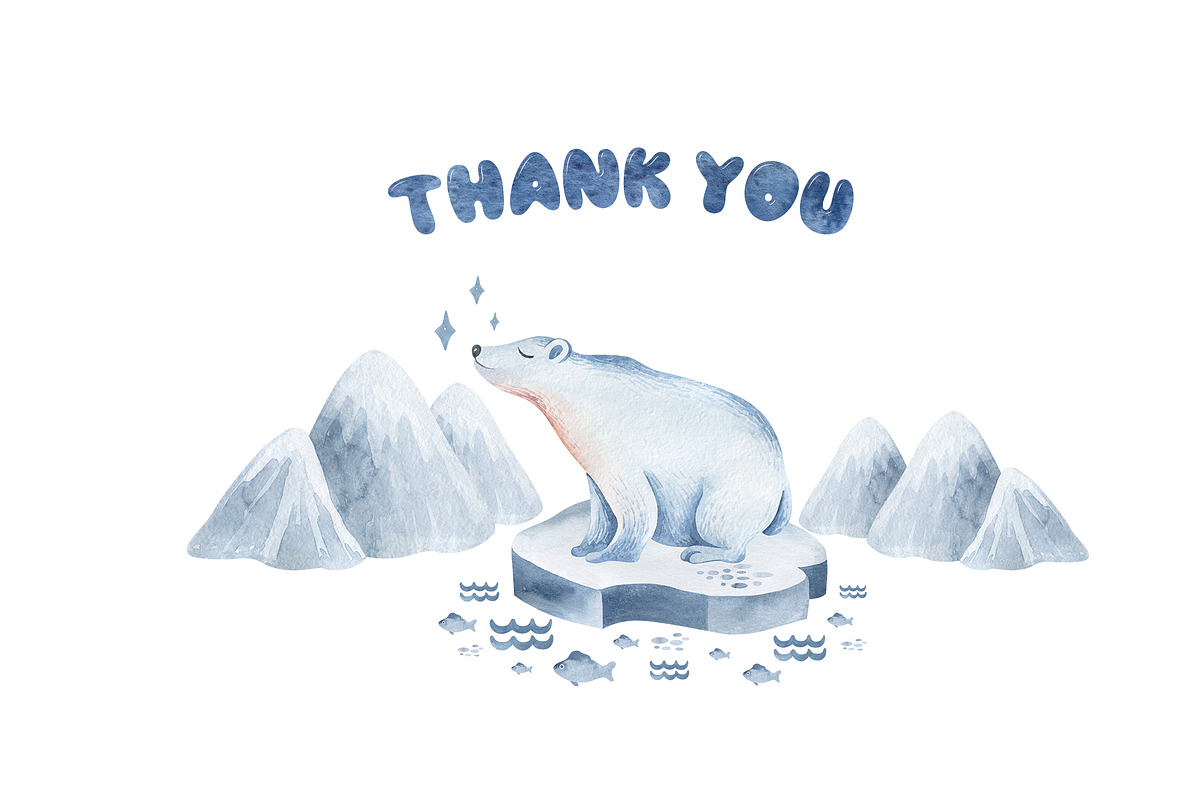 Polar Animals Watercolor Collection, an Animal Illustration by LenArt (Photo 16 of 16)