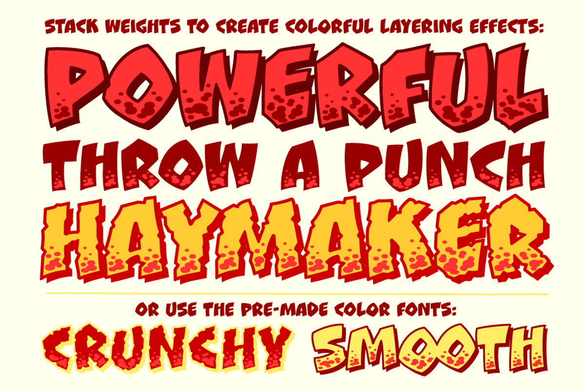 Clobberin' Time - ultrabold comic FX, a Handwritten Font by Comicraft Fonts (Photo 2 of 6)