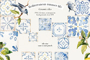 Watercolor Mediterranean summer life, a Decorative Illustration by Pamyatka Shop (Thumbnail 15 of 25)