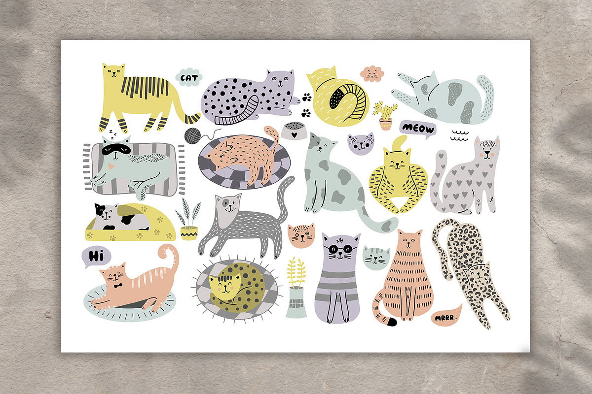 Cats and dogs! Set-2, a Background Graphic by Alona Savchuk (Photo 3 of 16)