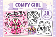 Comfy Girl Coloring Book, a Decorative Illustration by HueNestify (Thumbnail 1 of 4)