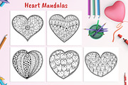 Heart Mandalas Coloring Pages, a Decorative Illustration by Gulnara Sabirova (Thumbnail 4 of 18)