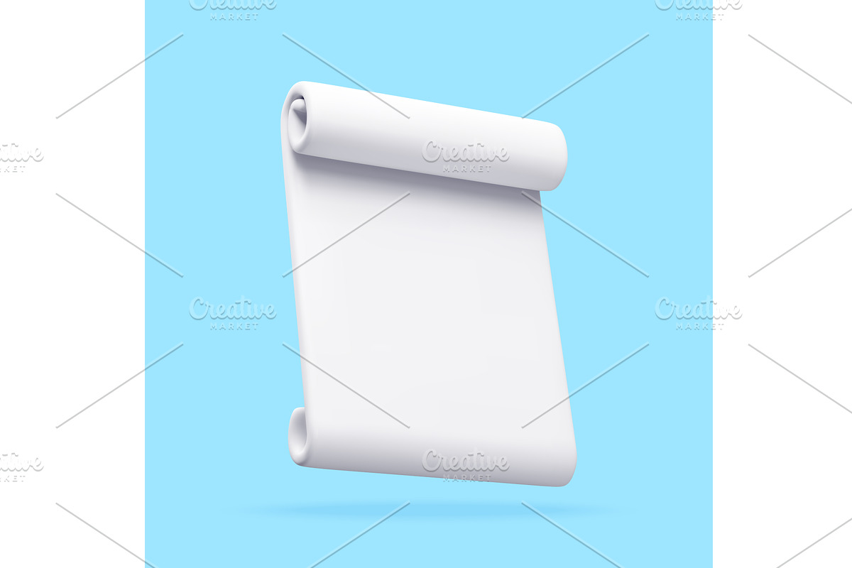 3d scroll paper icon., an Object Illustration by Abscent