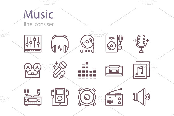 Music Line Icons