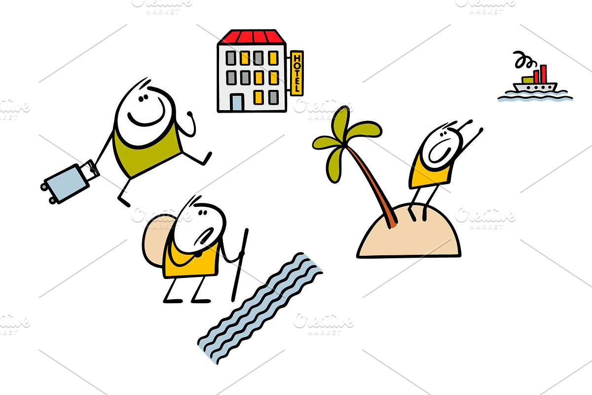 Cartoon tourism set 1., a Person Illustration by eka panova (Photo 7 of 7)