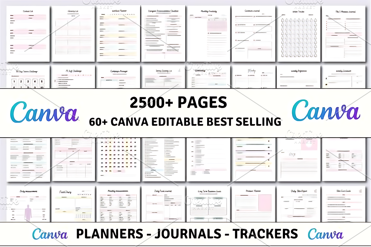 60+ Editable Canva Planners Template, a Marketing Template by Design Station (Photo 1 of 3)