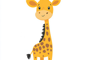Adorable Cartoon Giraffe Cute Animal, an Animal Photo by Pixeness Studio