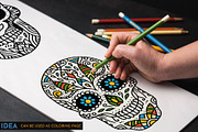 100 Decorative Vector Skulls, a Decorative Illustration by pixaroma (Thumbnail 7 of 37)