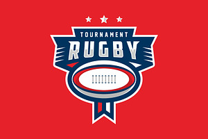 Rugby badge logo, a Branding & Logo Template by swarnstudio