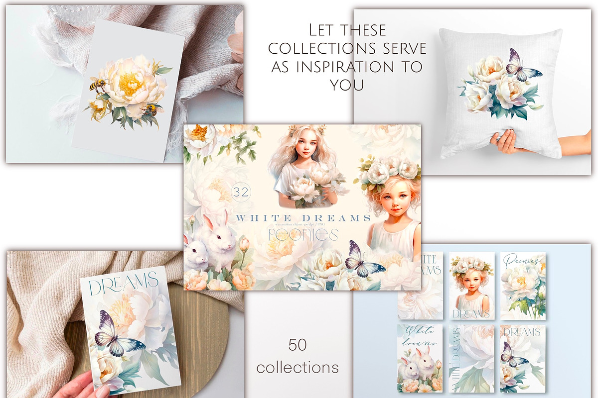Flowers 50 cliparts, big Bundle, a Decorative Illustration by Hello My Print (Photo 6 of 10)